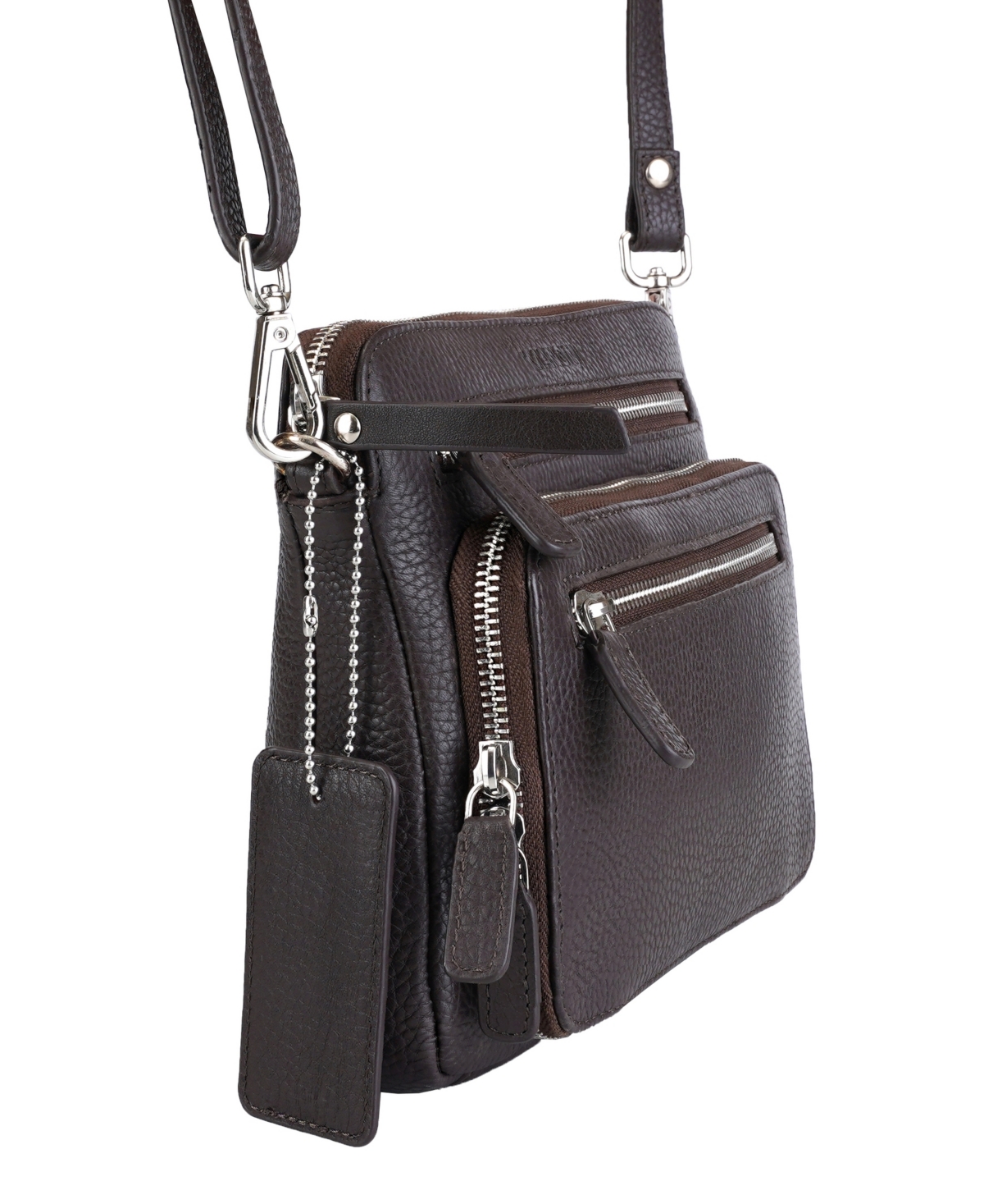 Mancini Pebbled Collection Valerie Leather Mini Crossbody Bag