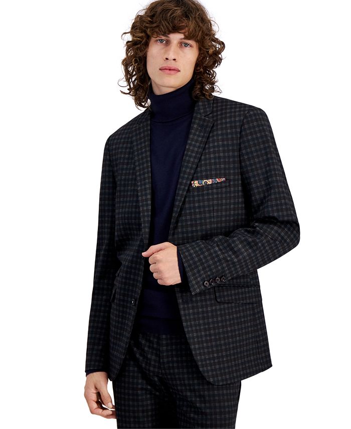Paisley Gray Men s Dover Check Notch Collar Jacket Macy s