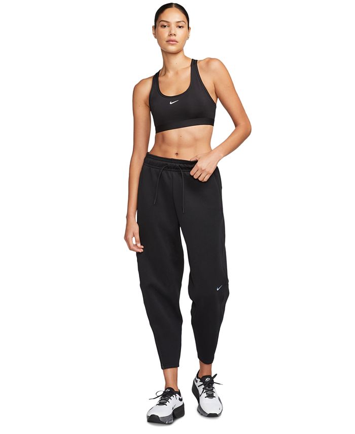 Nike Womens Medium Support Non Padded Sports Bra with Band Black/Black/(White) X-Small