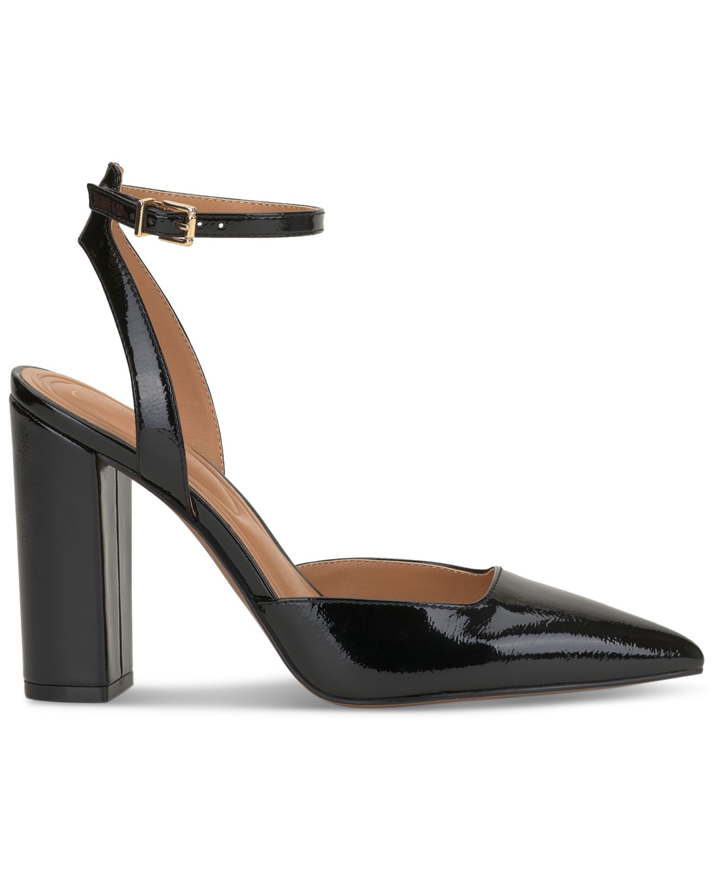 Женские туфли Jessica Simpson Nazela Two-Piece Pointed-Toe Block-Heel Pumps, цвет: Чёрный лаковый — фото 2