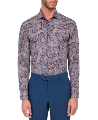 Society of Threads - Men's Regular-Fit Paisley Dress Shirt