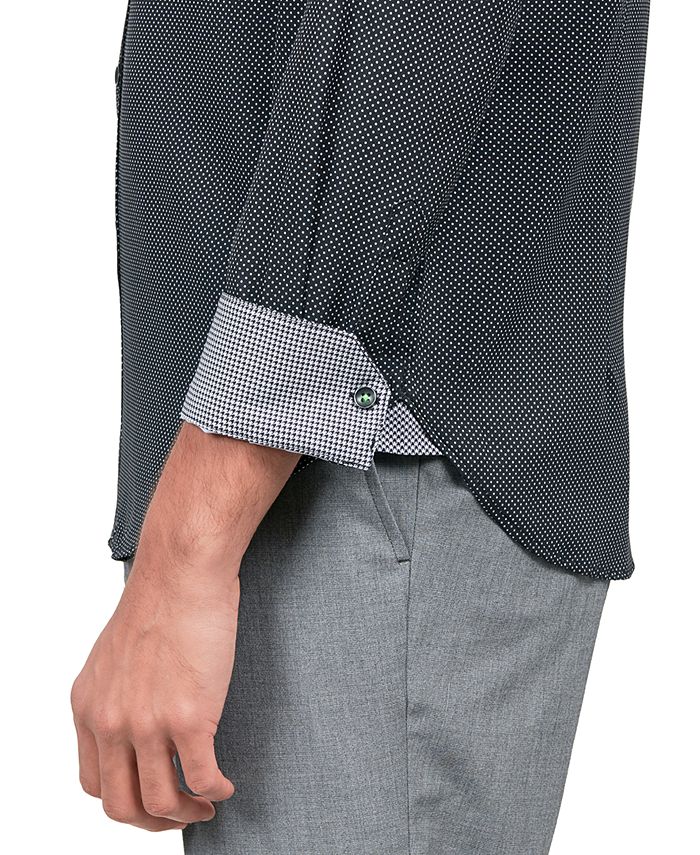 Society of Threads Men's Regular Fit NonIron Dot Print Performance Dress Shirt Macy's