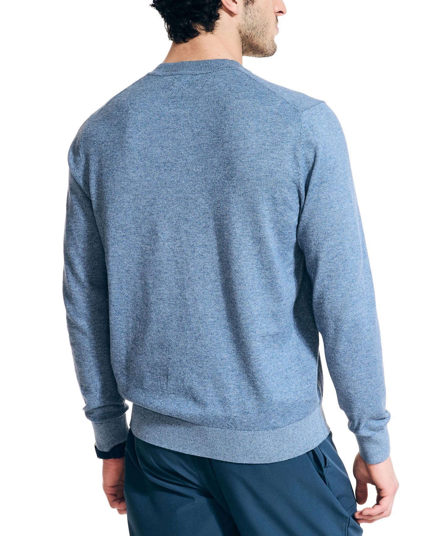 Мужской свитер Nautica Navtech Performance Classic-Fit Soft V-Neck, цвет: Глубокий меланжевый — фото 2