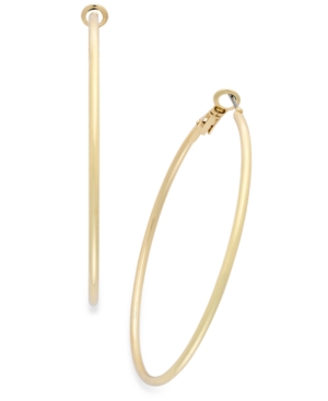 Inc International Concepts Large Thin Hoop Earrings, 2.4", Created For Macy's In Gold
