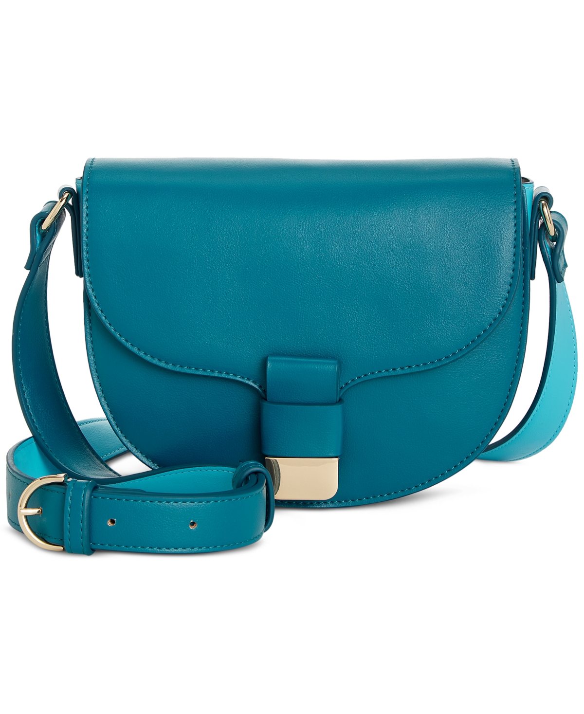 Shop On 34th Holmme Saddle Crossbody, Created For Macy's In Deep Lagoon  Cyan