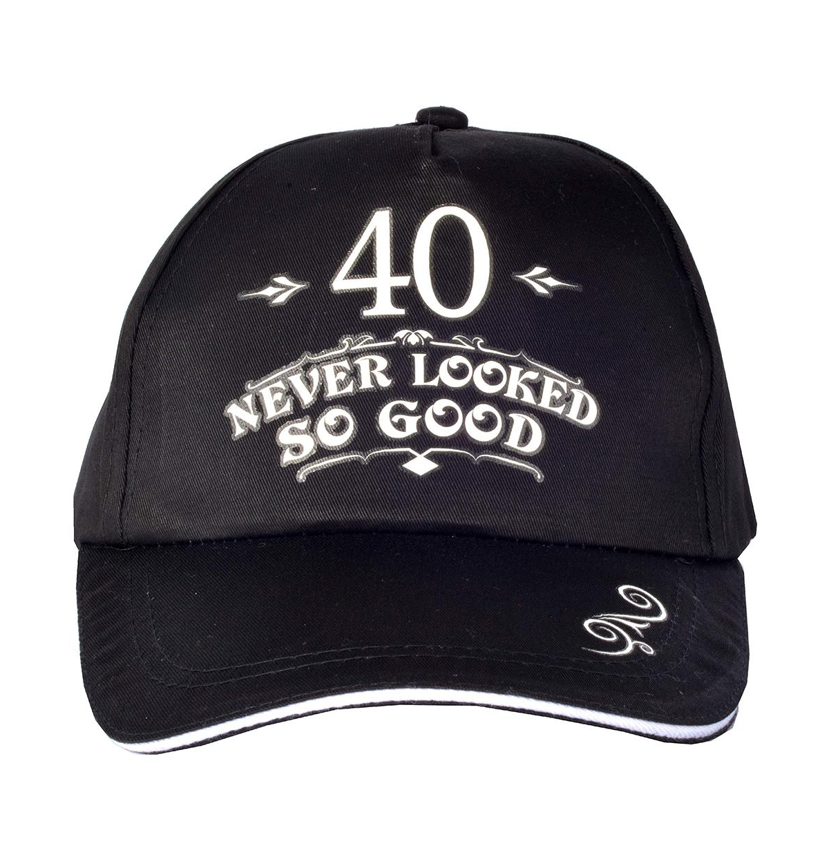 Men's 40th Birthday Gift Set: "40 Never Looked So Good" Baseball Cap and Sash, Perfect for 40th Birthday Party Supplies and Decorations, Stylish Acces