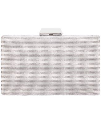 Imitation Pearl and Crystal Minaudiere Clutch