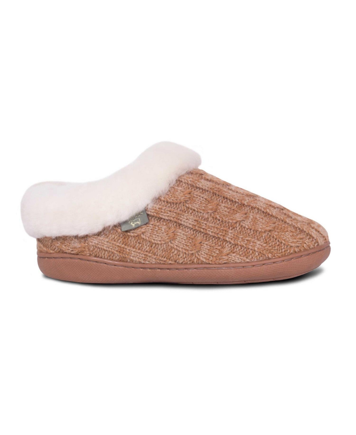 Ladies Crochet Clog Slide Slippers - Chestnut