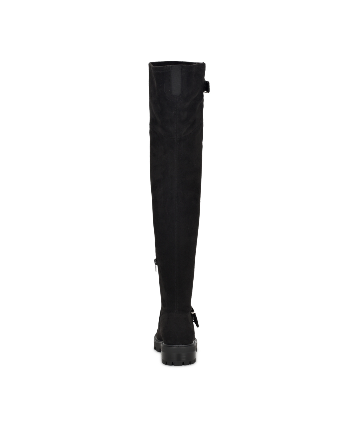 Nine West Women's Nans Lug Sole Over the Knee Boots - Black - Faux Suede