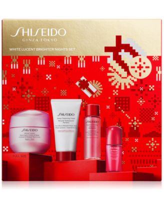 【高品質】 Shiseido 4-Pc. White Lucent Brighter Nights Skincare Set シャンプー