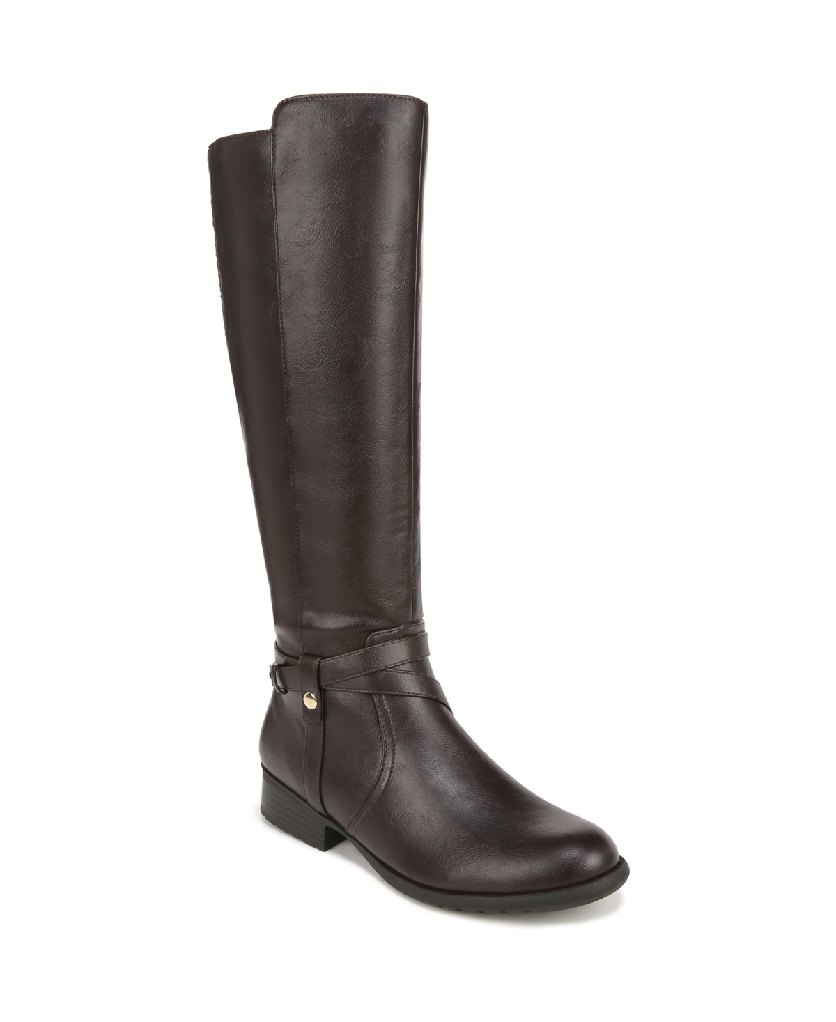 X-trovert Wide Calf Riding Boots - Mushroom Faux Leather