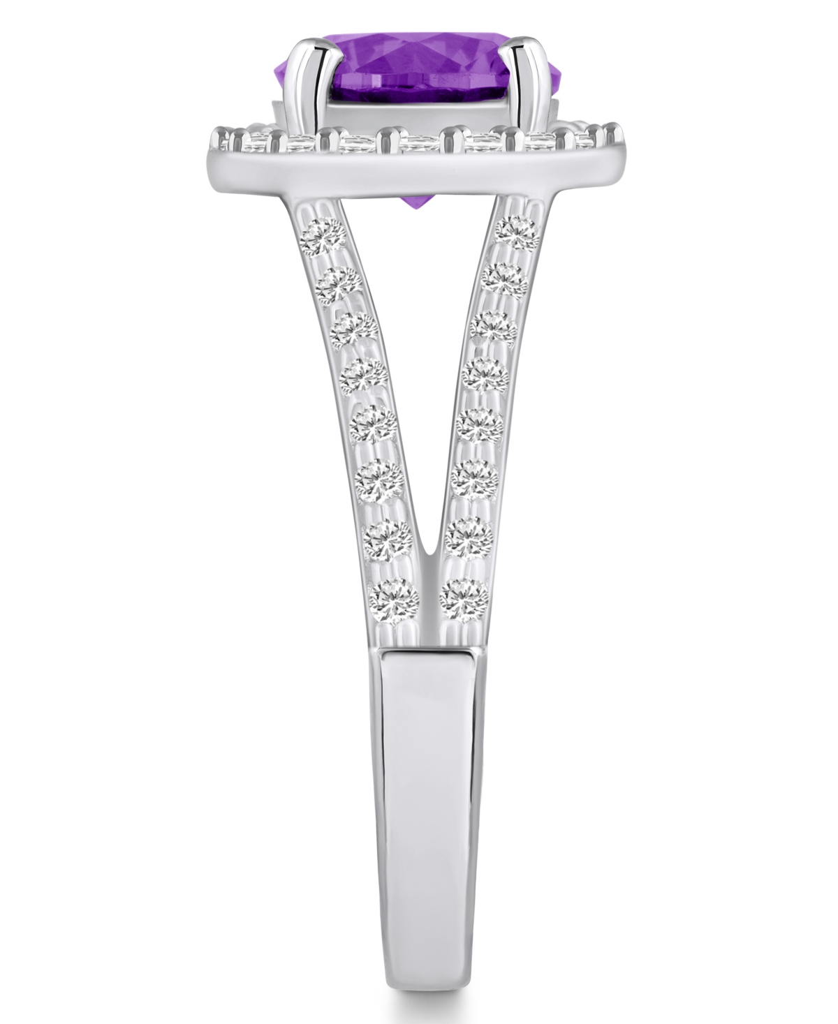 Macy's(1-3/4 ct. t.w.) and Diamond (1/2 ct. t.w.) Ring in 14K White Gold - Amethyst
