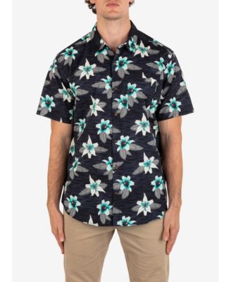 Hurley One And Only Lido Hawaiihemd Für Herren – Lässiges Stretch-Hemd Mit Sonnenbrillentasche