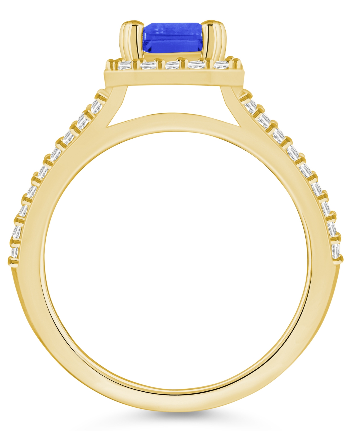 Macy's Tanzanite (1-5/8 Ct. t.w.) and Diamond (1/2 Ct. t.w.) Halo Ring