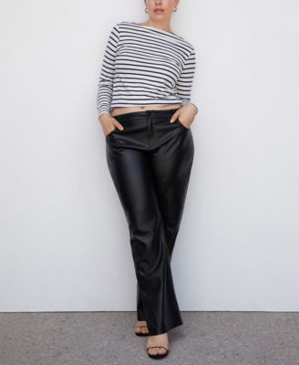 Women's Leather Effect High Waist Pant