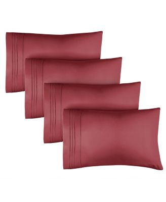 Pillowcase Set of 4 Soft Double Brushed Microfiber - Queen