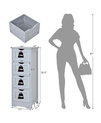 Floor Storage Cabinet Bathroom Organizer Free Standing Drawers