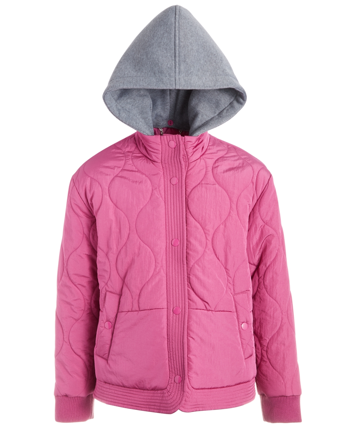 Jou Jou Little Girls Hooded Puffer Jacket In Pink