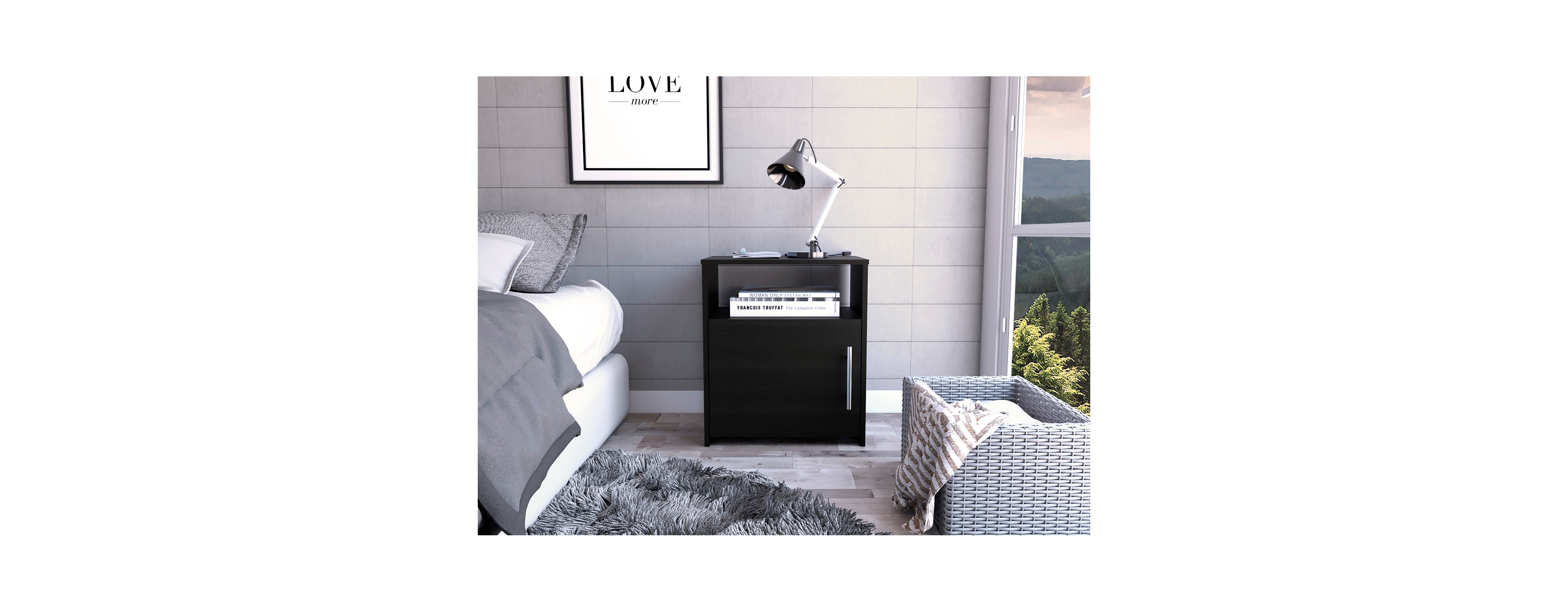 Simplie Fun Florian 1-Shelf Nightstand