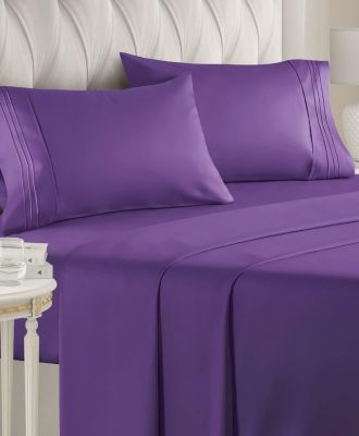 4 Piece Microfiber Sheet Set - Queen