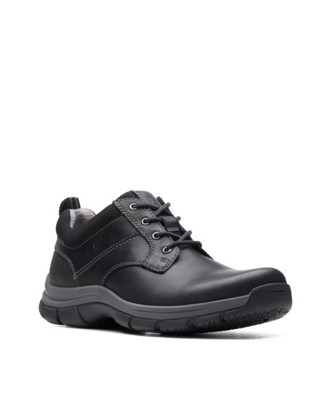 Мужские кроссовки Clarks Collection Walpath Leather Low Top Lace Up, цвет: Чёрный кожаный