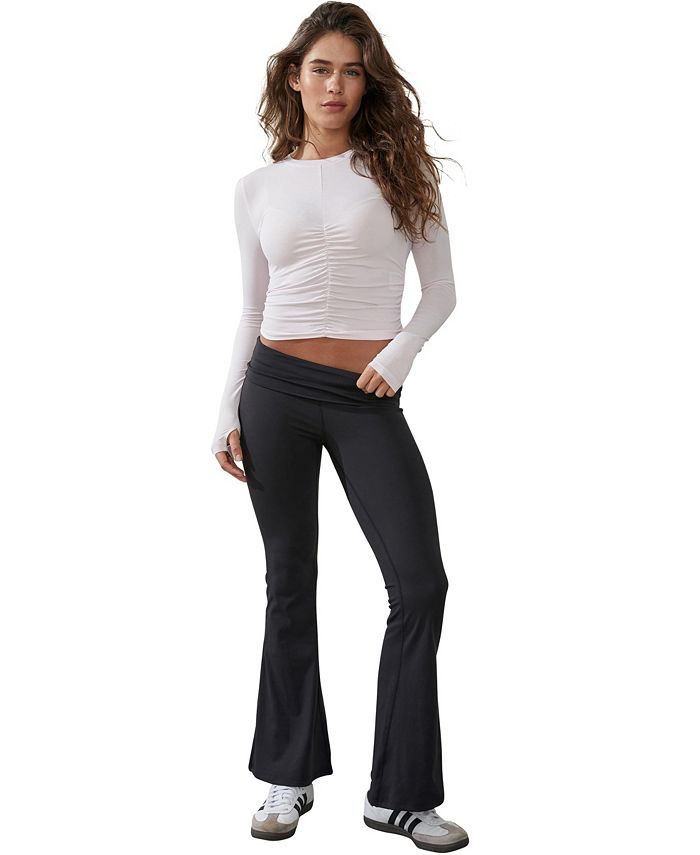 COTTON ON Women's Ultra Soft Fold Over Flare Tight Pants - Macy's