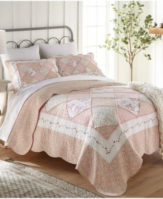 Strawberry Garden 3 Piece Cotton Quilt Set, King