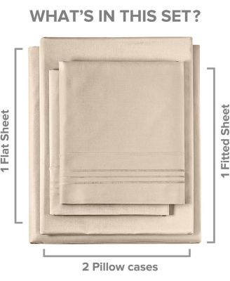 CGK Unlimited 4 Piece Microfiber Solid Sheet Set - Twin