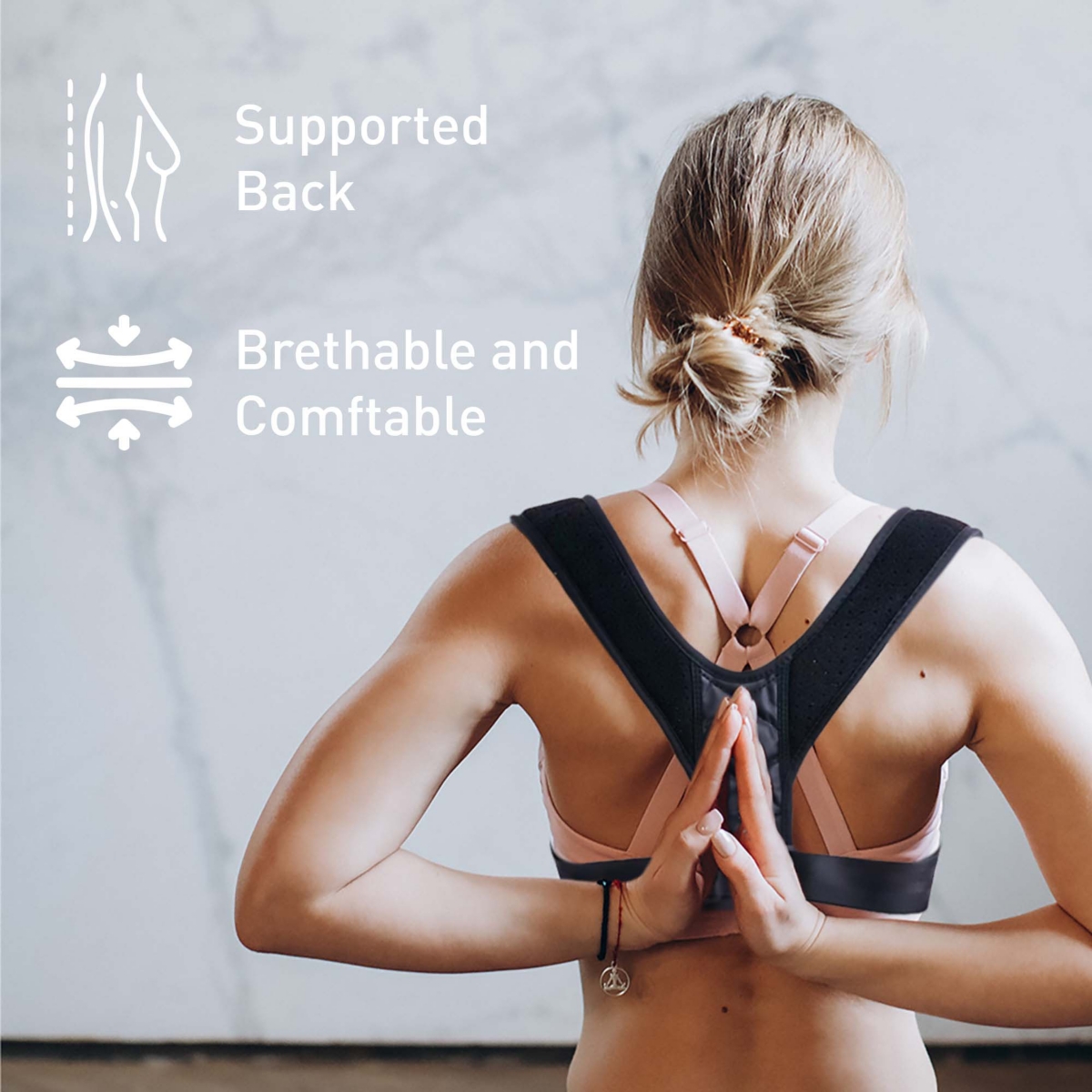 Pursonic Adjustable Posture Corrector Upper Back, Neck and Clavicle Support