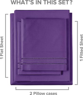 4 Piece Microfiber Solid Sheet Set - Twin