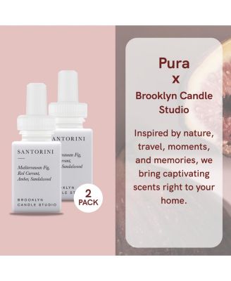 Brooklyn Candle Studio - Santorini - Home Scent Refill - Smart Home Air Diffuser Fragrance - Up to 120-Hours of Luxury Fragrance per Vial - Clean & Safe Diffuser Fragrance - 2 Pack