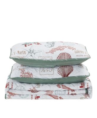 CLOSEOUT! Holiday Writing Reversible 3-Piece Quilt Set, Full/Queen