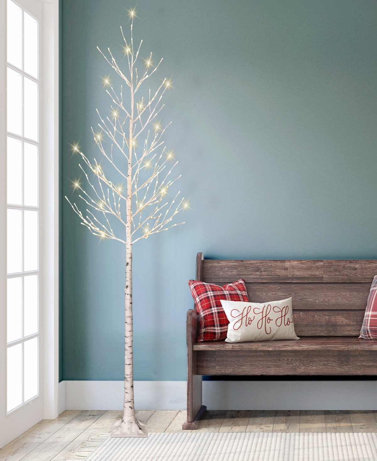 Puleo 8' Pre-lit Artificial Twig Tree In White