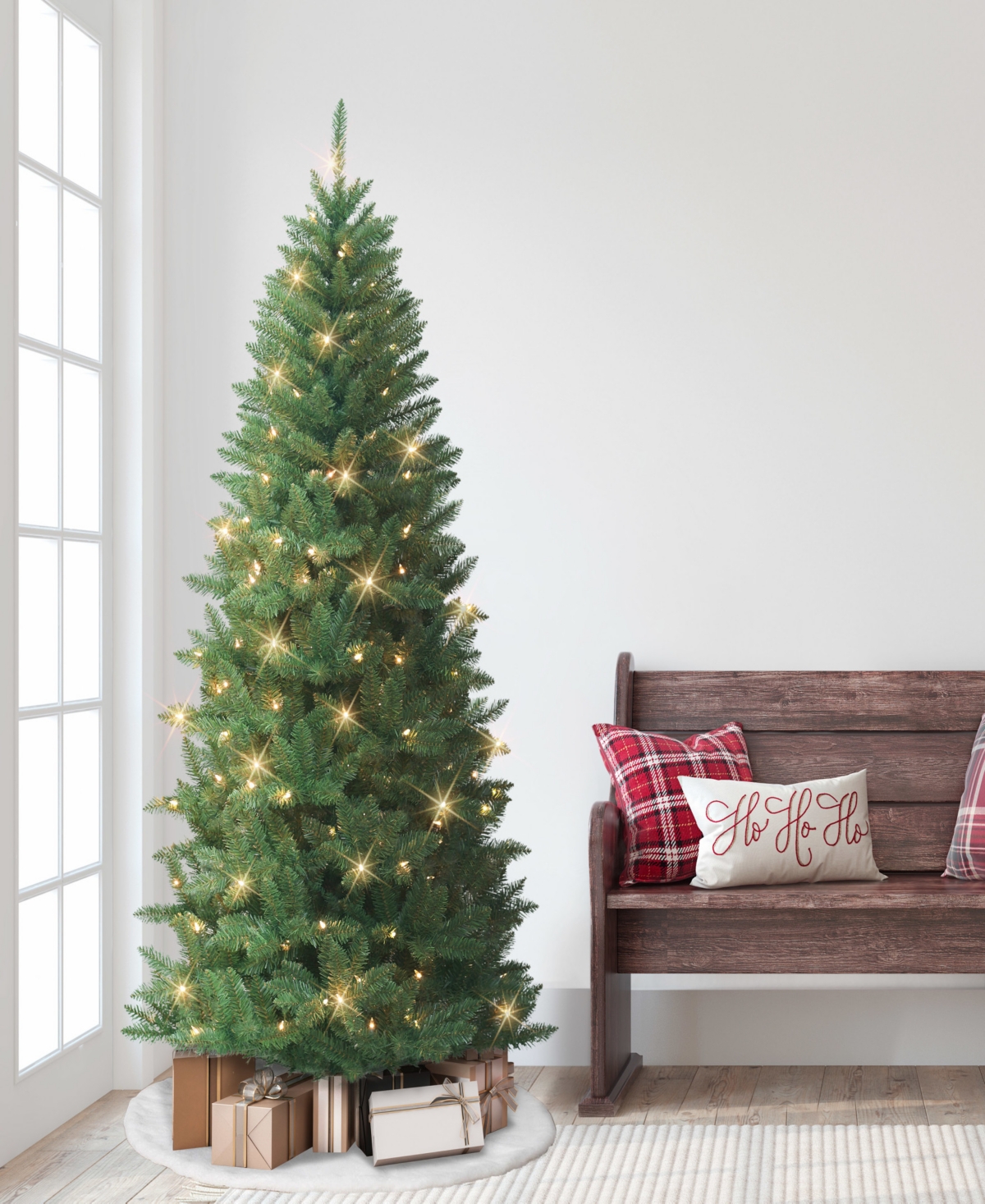 Puleo 7' Pre-lit Carson Artificial Pine Tree In Green