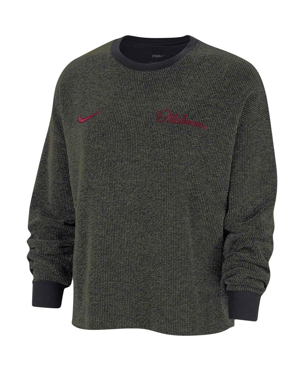 Nike Women's  Black Ohio State Buckeyes Yoga Script Pullover Sweatshirt In Black