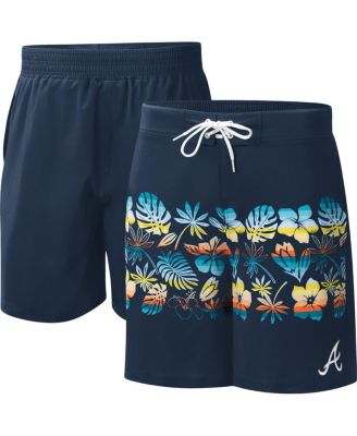 Men's Navy Atlanta Braves Breeze Volley Swim Shorts