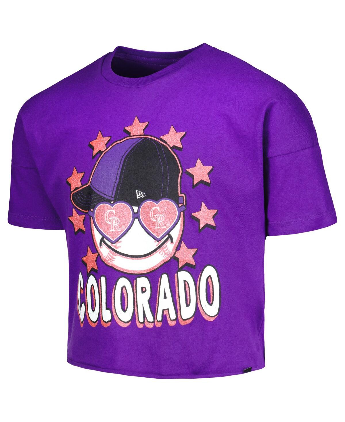 Shop New Era Big Girls  Purple Colorado Rockies Team Half Sleeve T-shirt