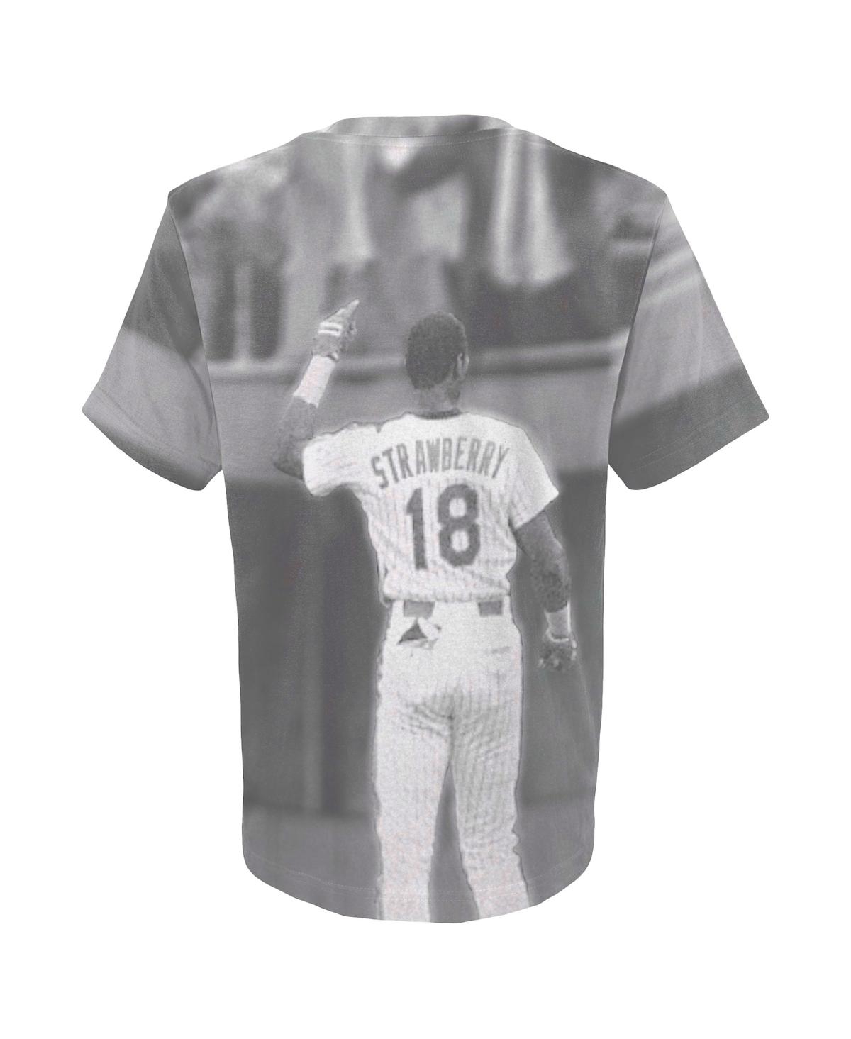Mitchell & Ness Darryl Strawberry New York Mets Youth White Sublimated  Player T-Shirt