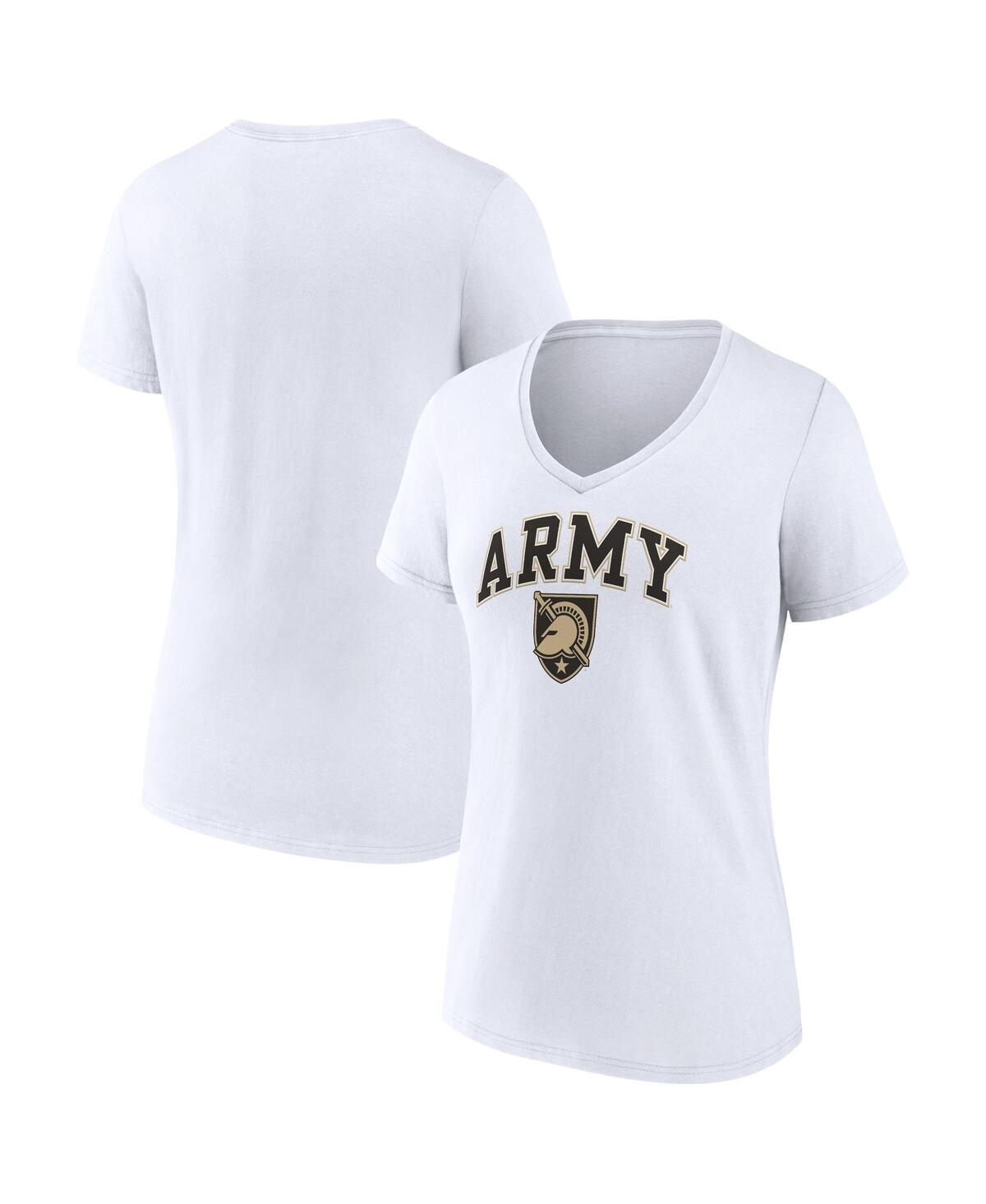 Fanatics Women's  White Army Black Knights Evergreen Campus V-neck T-shirt