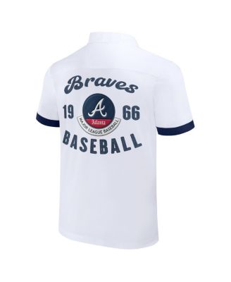 Men's Darius Rucker Collection by White Atlanta Braves Bowling Button-Up Shirt