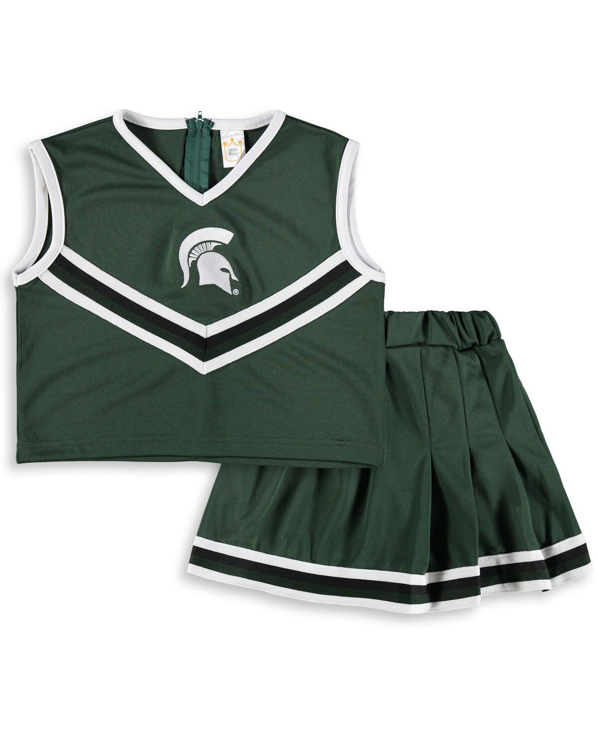 Little King Apparel Kids' Big Girls Green Michigan State Spartans Two-piece Cheer Set