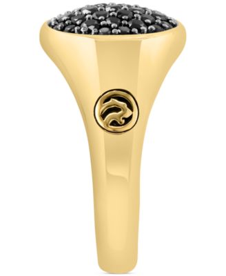 EFFY&reg; Men's Black Spinel Cluster Ring (7/8 ct. t.w.) in 14k Gold-Plated Sterling Silver