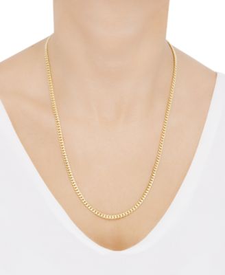 Lightweight Curb Link 22" Chain Necklace in 14k Gold