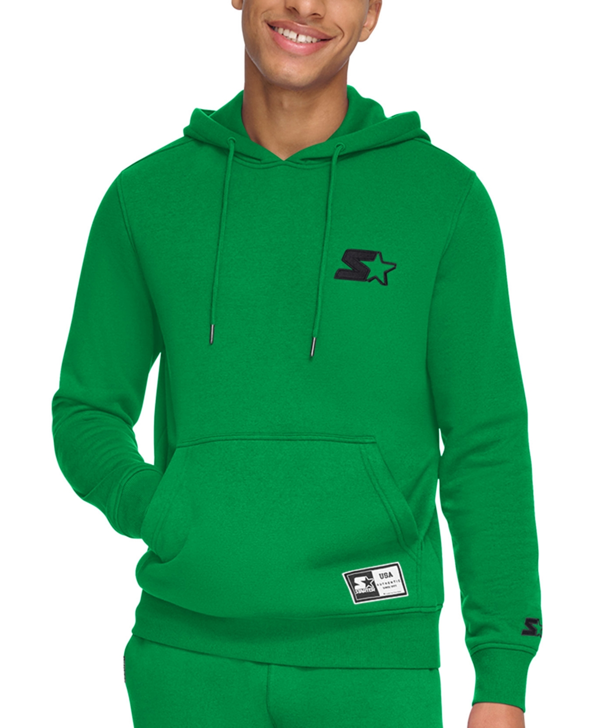 Starter Men's Classic-fit Embroidered Logo Fleece Hoodie In Green
