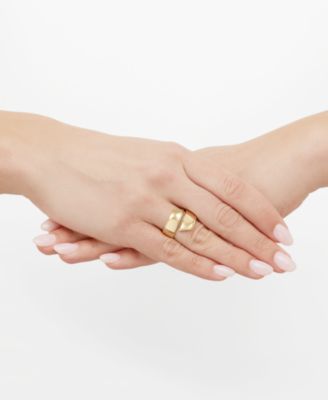 Bypass Ring in 14k Yellow Gold and 14k White Gold