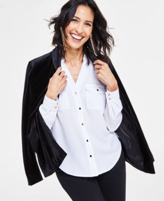 Women's Collared Button-Down Blouse, Created for Macy's