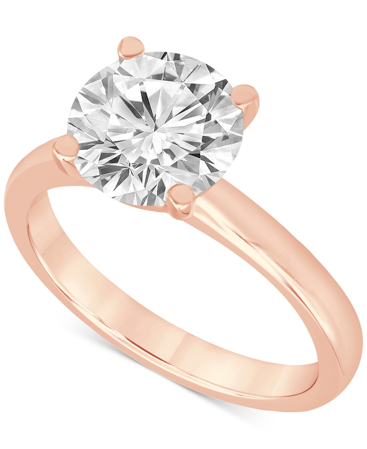 Badgley Mischka Certified Lab Grown Diamond Solitaire Engagement Ring (3 Ct. T.w.) In 14k Gold In Rose Gold