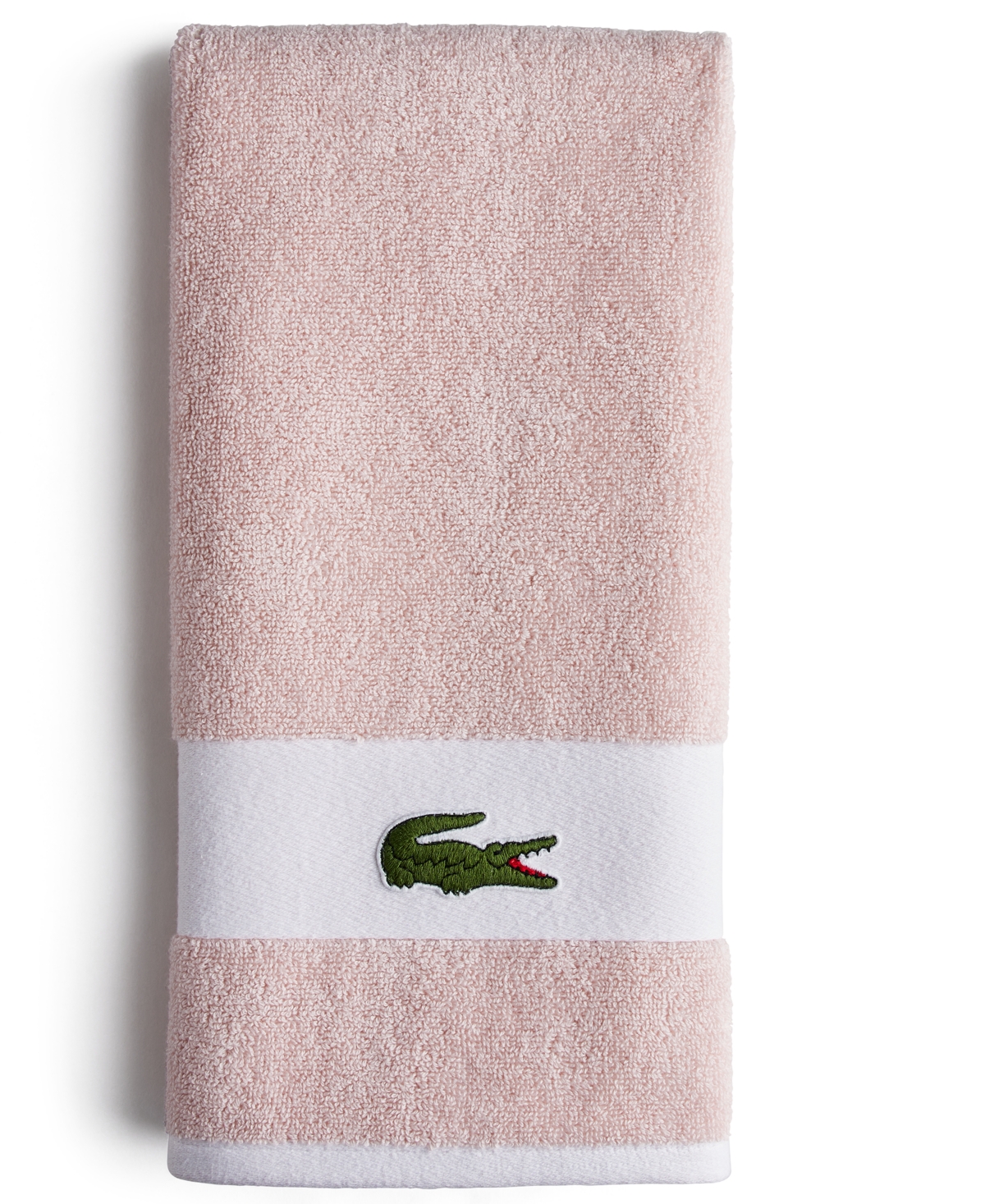 Lacoste Heritage Sport Stripe Cotton Hand Towel In Light Pink