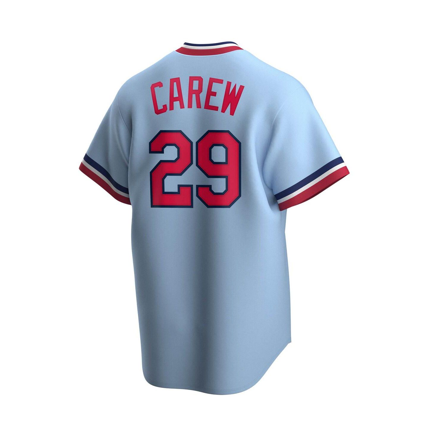 Мужской топ Nike Rod Carew Minnesota Twins Coop Player Replica Jersey — фото 4