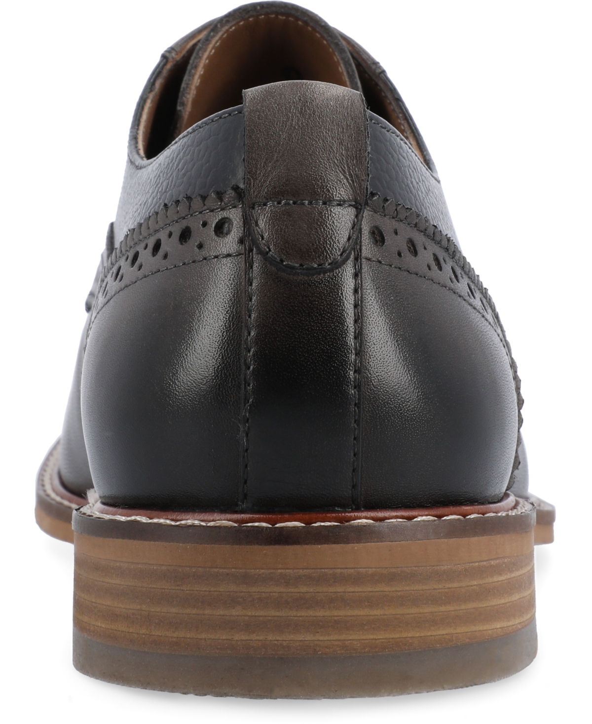 Shop Thomas & Vine Men's Clayton Plain Toe Brogue Derby Shoe In Brown